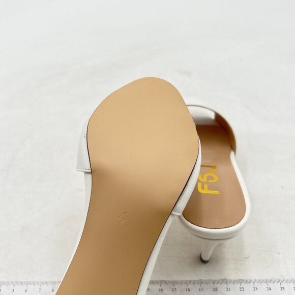 FSJ White Peep Toe Mule Sandals Stiletto High Heels Party Evening Shoe - Picture 6 of 8